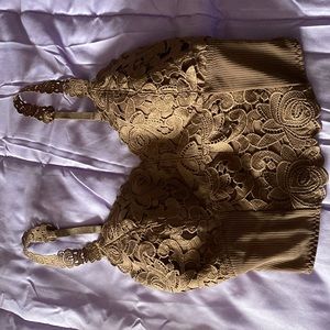 Brownish tan crop top